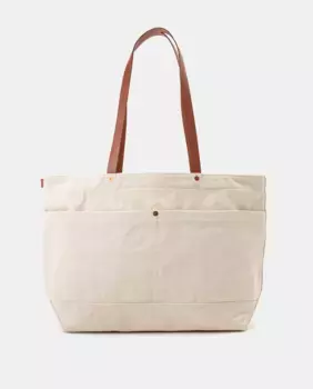 Холщовая сумка с кожаными деталями Levi's, цвет Crudo