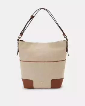 Холщовая сумка с кожаными уголками Latouche, коричневый