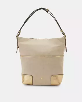 Холщовая сумка с кожаными уголками Latouche, золотой