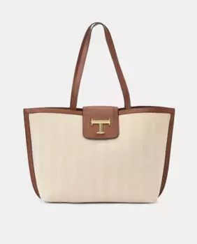 Холщовая сумка-шоппер с кожаными деталями Latouche, цвет 120 Crudo