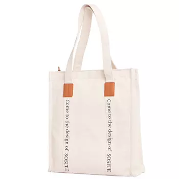 Холщовая сумка, сумка-шоппер, сумка для покупок, сумка для поездок на работу, сумка через плечо, женская, цвета экрю SOSITE, Ecru Style A