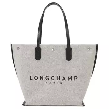Холщовая сумка-тоут с логотипом LONGCHAMP