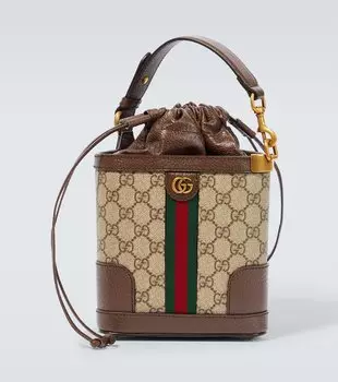Холщовая сумка-ведро ophidia gg Gucci, мультиколор