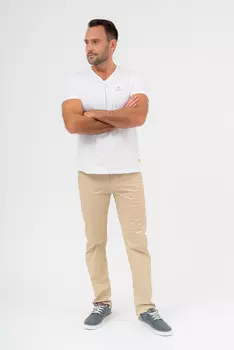 Холщовые брюки Budmil, бежевый