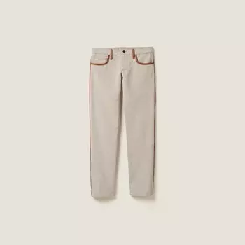 Холщовые брюки Miu Miu, бежевый