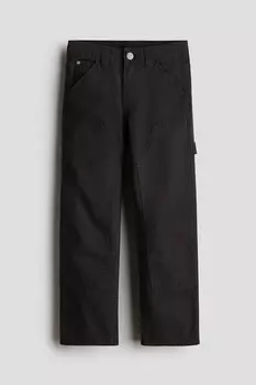 Холщовые брюки свободного покроя H&M, серый