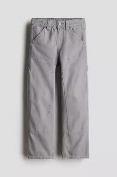 Холщовые брюки свободного покроя H&M, серый