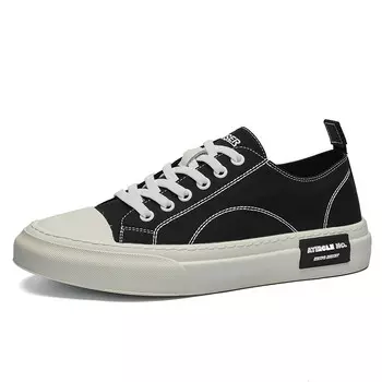 Холщовые кеды мужские низкие черный/белый Kaiser