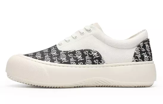 Холщовые кеды мужские низкие черный/бежевый Smiley