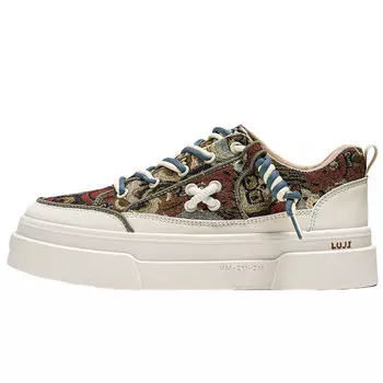 Холщовые кеды мужские низкие Luji, бежевый/черный