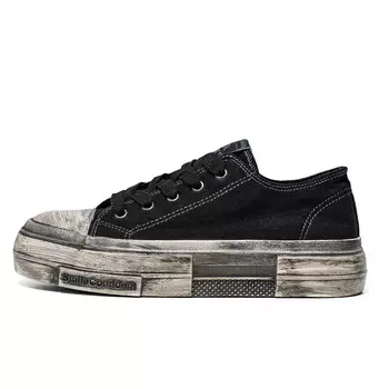 Холщовые кеды мужские низкие Mengsai, черный