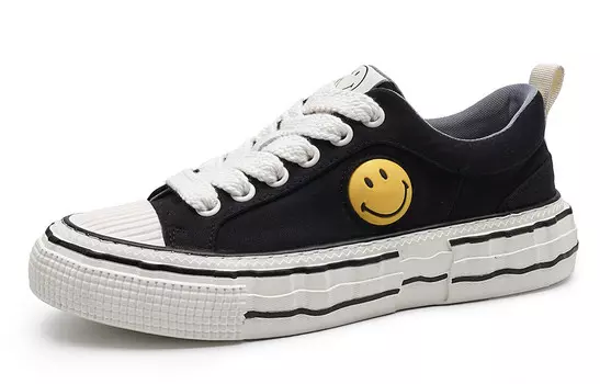 Холщовые кеды мужские низкие Smiley, черный