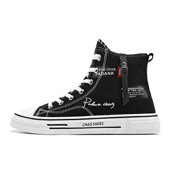 Холщовые кеды мужские высокие Little Red Man, черный