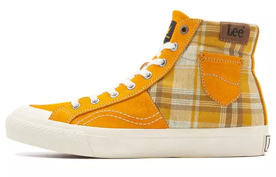 Холщовые кеды мужские высокие ярко-желтый Lee