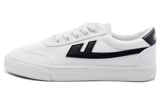 Холщовые кеды унисекс с низким верхом, белый/черный Warrior