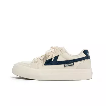 Холщовые кеды унисекс с низким верхом бежевый/темно-синий Warrior