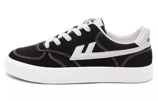 Холщовые кеды унисекс с низким верхом черного/белого цвета Warrior