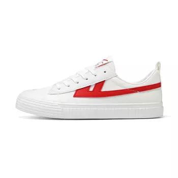 Холщовые кеды унисекс с низким верхом Warrior, белый/красный