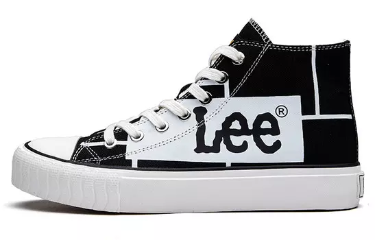 Холщовые кеды унисекс с высоким берцем черного цвета Lee