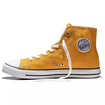 Холщовые кеды унисекс с высоким берцем Warrior, цвет Yellow high-top
