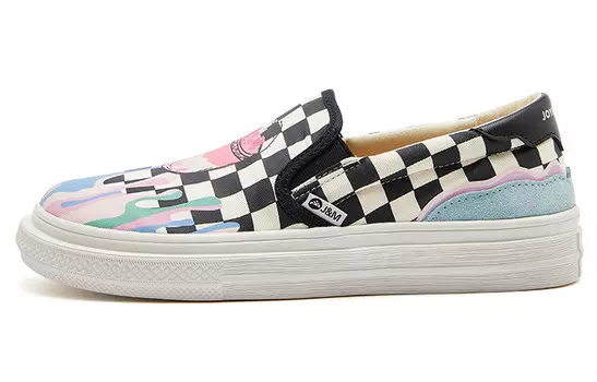 Холщовые кеды женские низкие белый/черный Joy&Mario