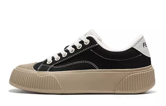 Холщовые кеды женские низкие белый/кофейные Feiyue