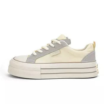 Холщовые кеды женские низкие бежевый Deerway