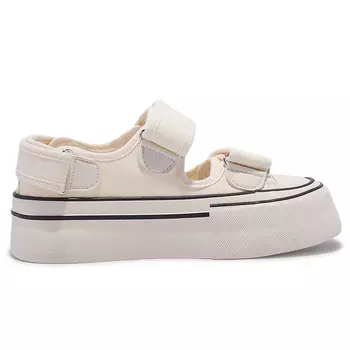 Холщовые кеды женские низкие бежевый Shen Linsen