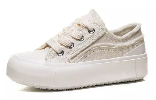 Холщовые кеды женские низкие бежевый Warrior