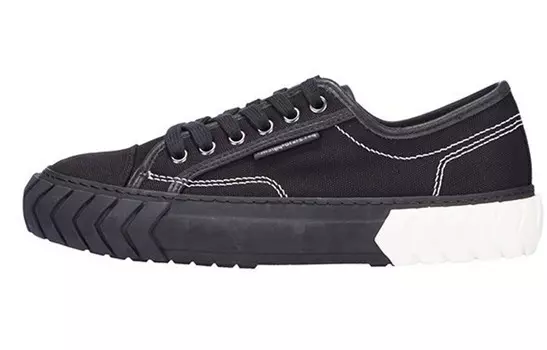 Холщовые кеды женские низкие черный/белый Both