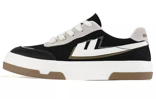 Холщовые кеды женские низкие черный/белый Warrior