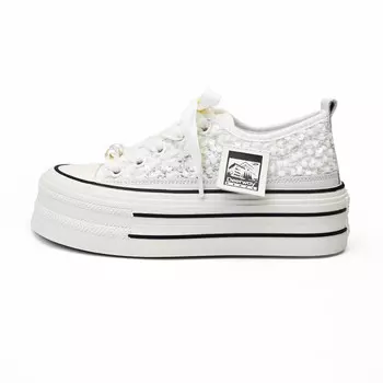 Холщовые кеды женские низкие черный Deerway