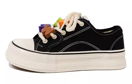 Холщовые кеды женские низкие черный Feiyue