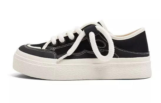 Холщовые кеды женские низкие черный Renben