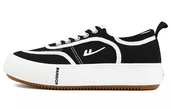 Холщовые кеды женские низкие черный Warrior