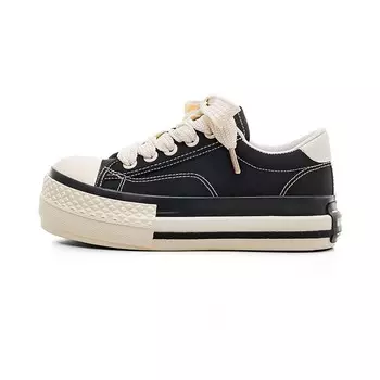 Холщовые кеды женские низкие черный Warrior