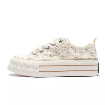 Холщовые кеды женские низкие цвета хаки Deerway