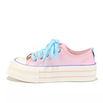 Холщовые кеды женские низкие розовый Binya, розовый