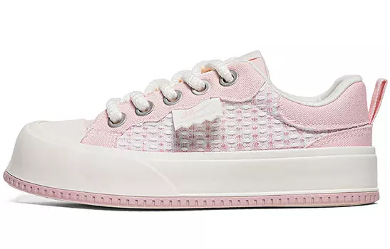 Холщовые кеды женские низкие розовый Warrior, розовый