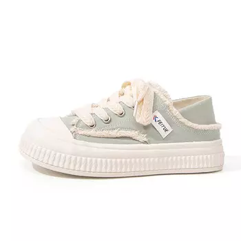 Холщовые кеды женские низкие светло-зеленый Feiyue