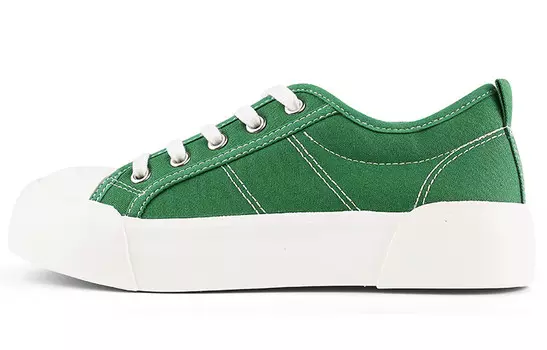Холщовые кеды женские низкие зеленый Warrior