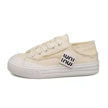 Холщовые кеды женские низкие желтый/бежевый B10Crown