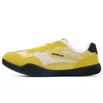 Холщовые кеды женские низкие желтый бежевый/черный Warrior