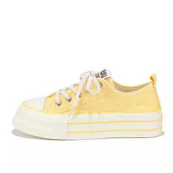 Холщовые кеды женские низкие желтый Yobn