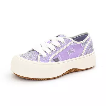 Холщовые кеды женские с низким верхом Help, фиолетовый