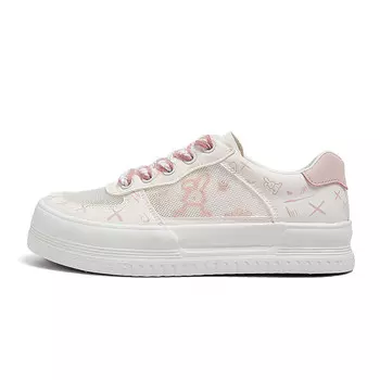 Холщовые кеды женские с низким верхом Humanism 1986, розовый/белый