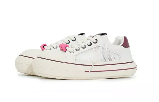 Холщовые кеды женские с низким верхом Humanism 1986, белый/черный