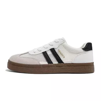 Холщовые кеды женские с низким верхом Humanism 1986, белый/красный