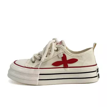 Холщовые кеды женские с низким верхом Lianghuo, светло-голубой