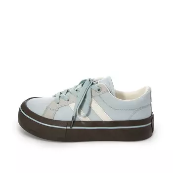 Холщовые кеды женские с низким верхом Lovely You, бежевый/хаки